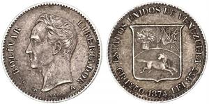 5 Centavo Venezuela (1811 - ) Silver 