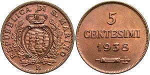 5 Centesimo Saint-Marin (301 - ) Bronze 