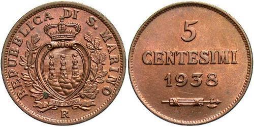 5 Centesimo Saint-Marin (301 - ) Bronze 