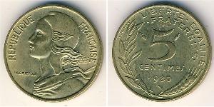 5 Centime Quinta Repubblica francese (1958 - ) Alluminio/Bronzo 
