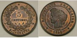 5 Centime French Third Republic (1870-1940)  Bronze 
