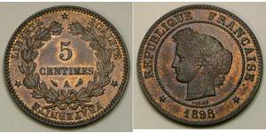 5 Centime French Third Republic (1870-1940)  Bronze 