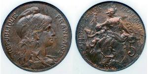 5 Centime Troisième République (1870-1940)  Bronze 