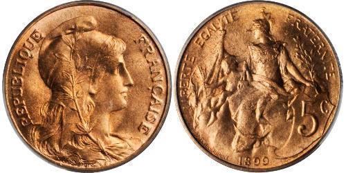 5 Centime Troisième République (1870-1940)  Bronze 