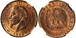 5 Centime Zweites Kaiserreich (1852-1870) Bronze Napoleon III (1808-1873)