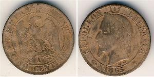 5 Centime Secondo Impero francese (1852-1870) Bronzo Napoleone III (1808-1873)