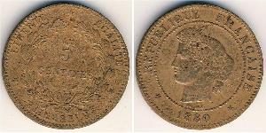 5 Centime Terza Repubblica francese (1870-1940)  Bronzo 