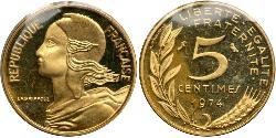 5 Centime Quinta República Francesa (1958 - ) Oro 