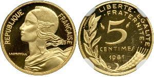 5 Centime Quinta República Francesa (1958 - ) Oro 