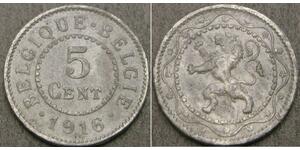 5 Centime Belgique Zinc 