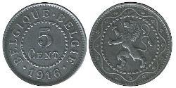 5 Centime 比利时 Zinc 