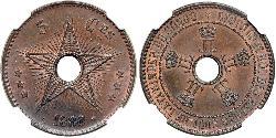 5 Centime Belgian Congo (1908 - 1960)  