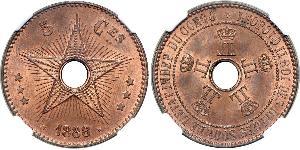 5 Centime Geschichte der Demokratischen Republik Kongo (1908 - 1960)  