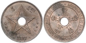 5 Centime Geschichte der Demokratischen Republik Kongo (1908 - 1960)  