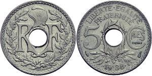 5 Centime 法兰西第三共和国 (1870 - 1940) 銅/镍 
