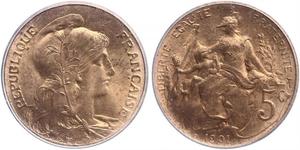 5 Centime 法兰西第三共和国 (1870 - 1940) 青铜 