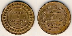 5 Centimo Tunisia Bronzo 