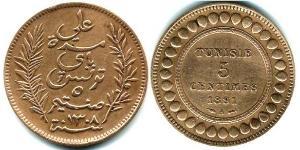 5 Centimo Tunisia (1956 - ) Copper 