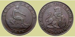 5 Centimo Kingdom of Spain (1814 - 1873) Kupfer 