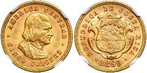 5 Colon Costa Rica (1821 - ) Or 