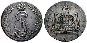 5 Copeca Impero russo (1720-1917) Rame Caterina II (1729-1796)