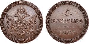 5 Copeca Impero russo (1720-1917) Rame Alessandro I (1777-1825)