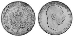 5 Corona Imperio austrohúngaro (1867-1918) Plata Franz Joseph I (1830 - 1916)