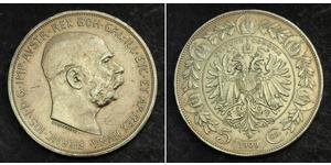 5 Corona Imperio austrohúngaro (1867-1918) Plata Franz Joseph I (1830 - 1916)