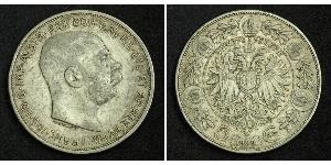 5 Corona Imperio austrohúngaro (1867-1918) Plata Franz Joseph I (1830 - 1916)