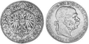 5 Corona Австро-Угорщина (1867-1918) Срібло Франц Иосиф I (1830 - 1916)