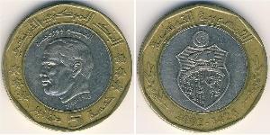 5 Dinar 突尼西亞 Bimetal 