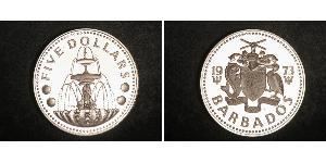 5 Dollar Barbade Argent 