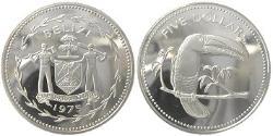 5 Dollar Belize (1981 - ) Argent 