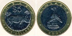5 Dollar Simbabwe (1980 - ) Bimetall 