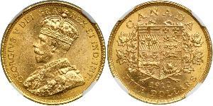 5 Dollar Canada Gold George V of the United Kingdom (1865-1936)