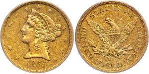 5 Dollar Vereinigten Staaten von Amerika (1776 - ) Gold 
