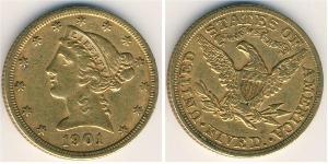 5 Dollar Vereinigten Staaten von Amerika (1776 - ) Gold 