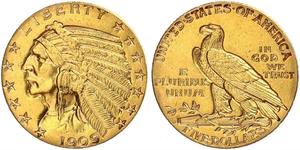 5 Dollar Vereinigten Staaten von Amerika (1776 - ) Gold 