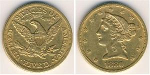 5 Dollar Vereinigten Staaten von Amerika (1776 - ) Gold 