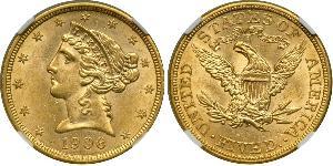 5 Dollar Vereinigten Staaten von Amerika (1776 - ) Gold 