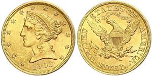 5 Dollar Vereinigten Staaten von Amerika (1776 - ) Gold 