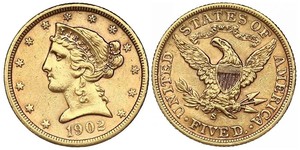5 Dollar Vereinigten Staaten von Amerika (1776 - ) Gold 
