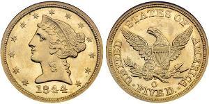 5 Dollar Vereinigten Staaten von Amerika (1776 - ) Gold 