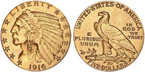 5 Dollar Vereinigten Staaten von Amerika (1776 - ) Gold 