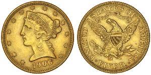5 Dollar Vereinigten Staaten von Amerika (1776 - ) Gold 