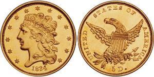 5 Dollar Vereinigten Staaten von Amerika (1776 - ) Gold 