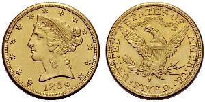 5 Dollar Vereinigten Staaten von Amerika (1776 - ) Gold 