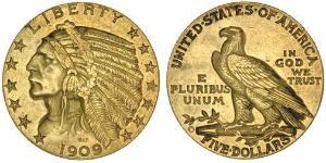 5 Dollar Vereinigten Staaten von Amerika (1776 - ) Gold 