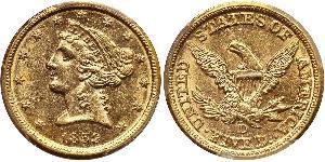 5 Dollar Vereinigten Staaten von Amerika (1776 - ) Gold 