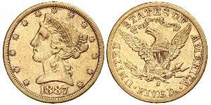 5 Dollar Vereinigten Staaten von Amerika (1776 - ) Gold 